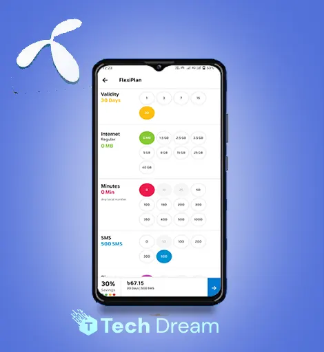 GP SMS pack through Flexiplan