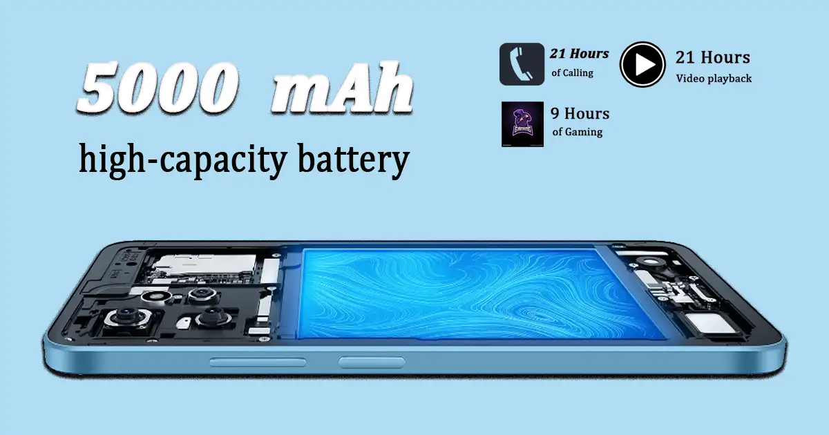 Redmi Note 12 5000mAh high-capacity battery