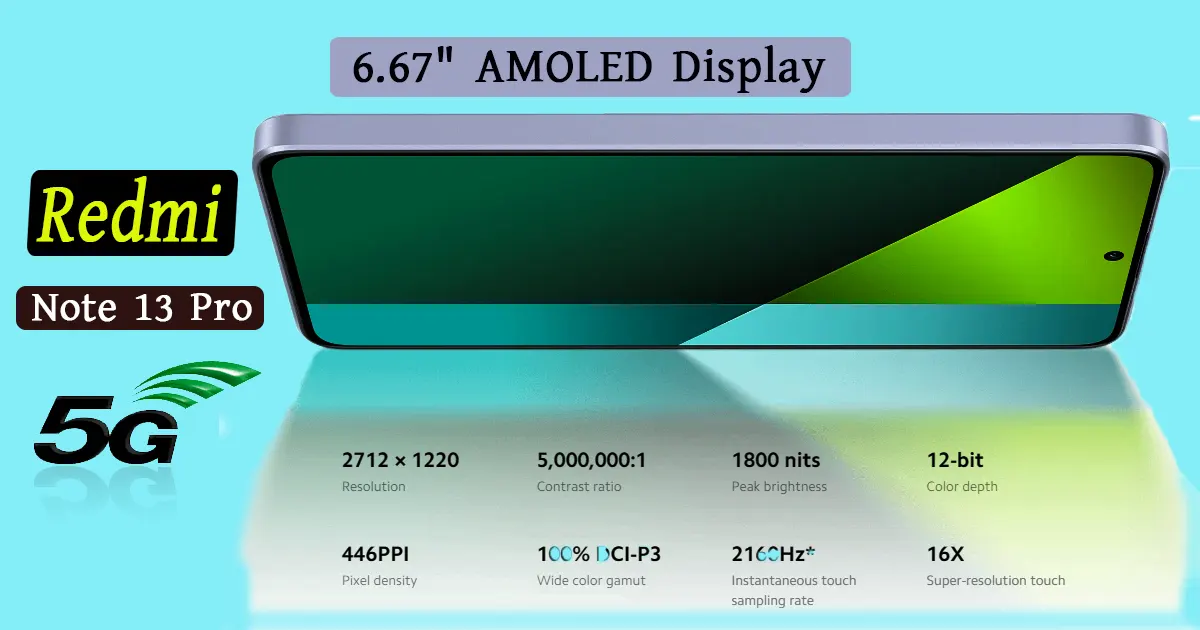 Redmi note 13 Pro 5G Display features