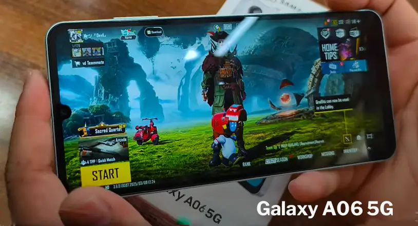 Samsung Galaxy A06 5G offering fast performance and high-quality display for gaming and everyday use.