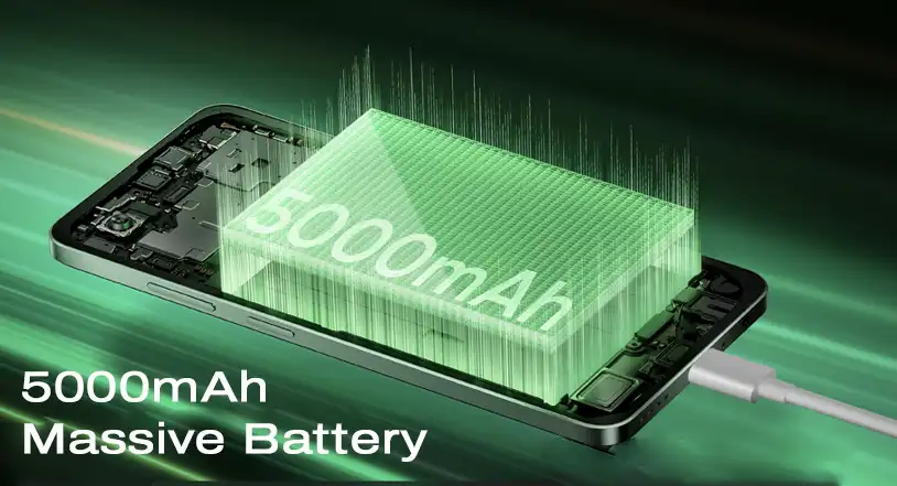 5000mAh Massive Battery
