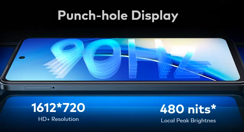 Itel S24 boasts a 6.6-inch Punch-hole HD+ display with a 90Hz refresh rate, delivering smooth scrolling, vibrant colors, and clear visuals even in daylight conditions.