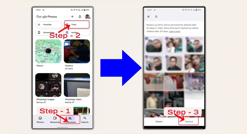 Recover from Google Photos Trash