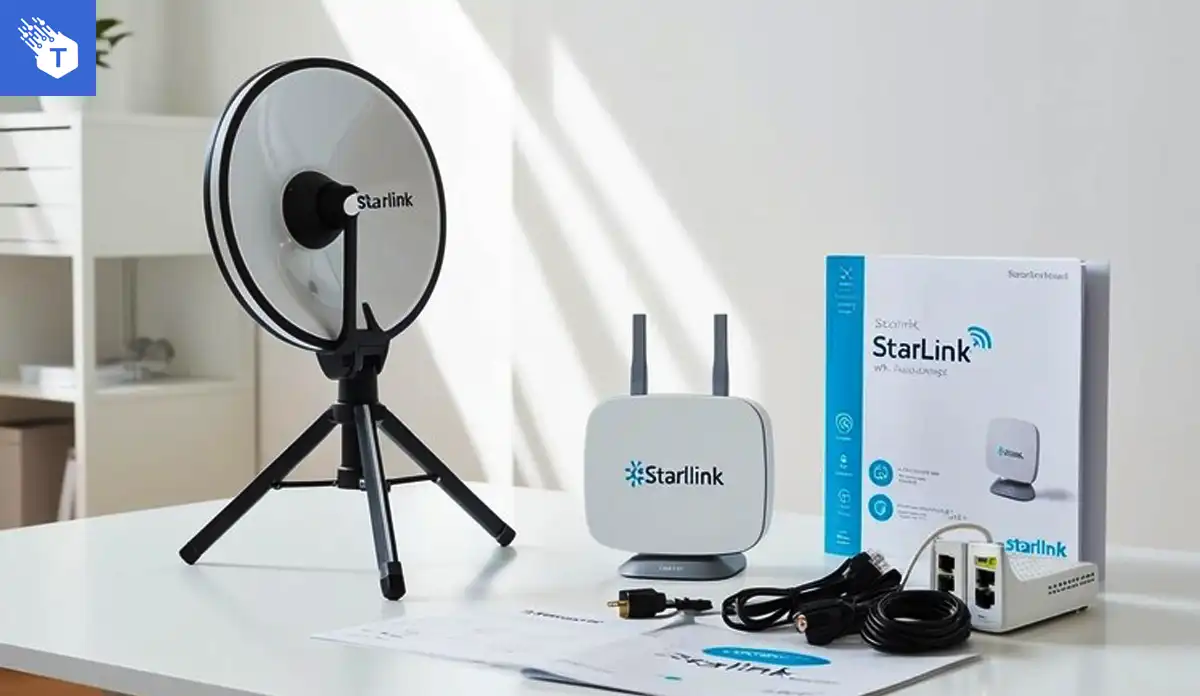 Starlink kit: Starlink Dish,Wi-Fi Router, Cables and Accessories and user manual.