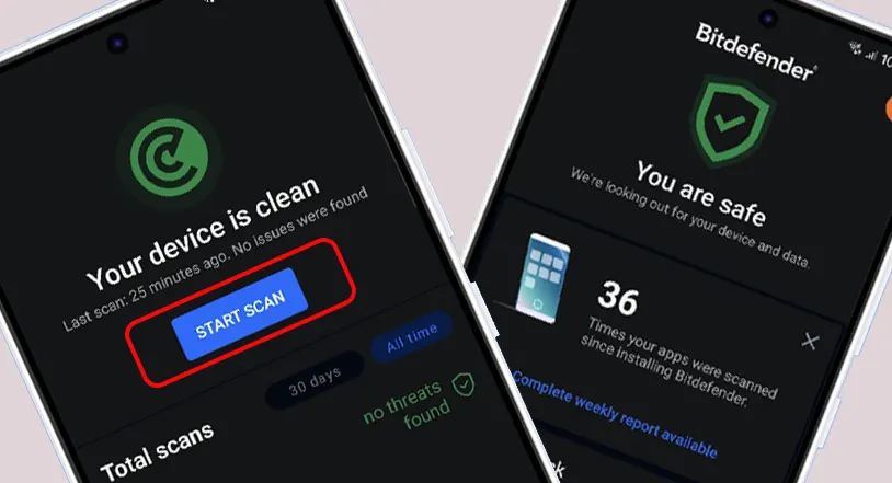 Remove virus from redmi phone using antivirus app